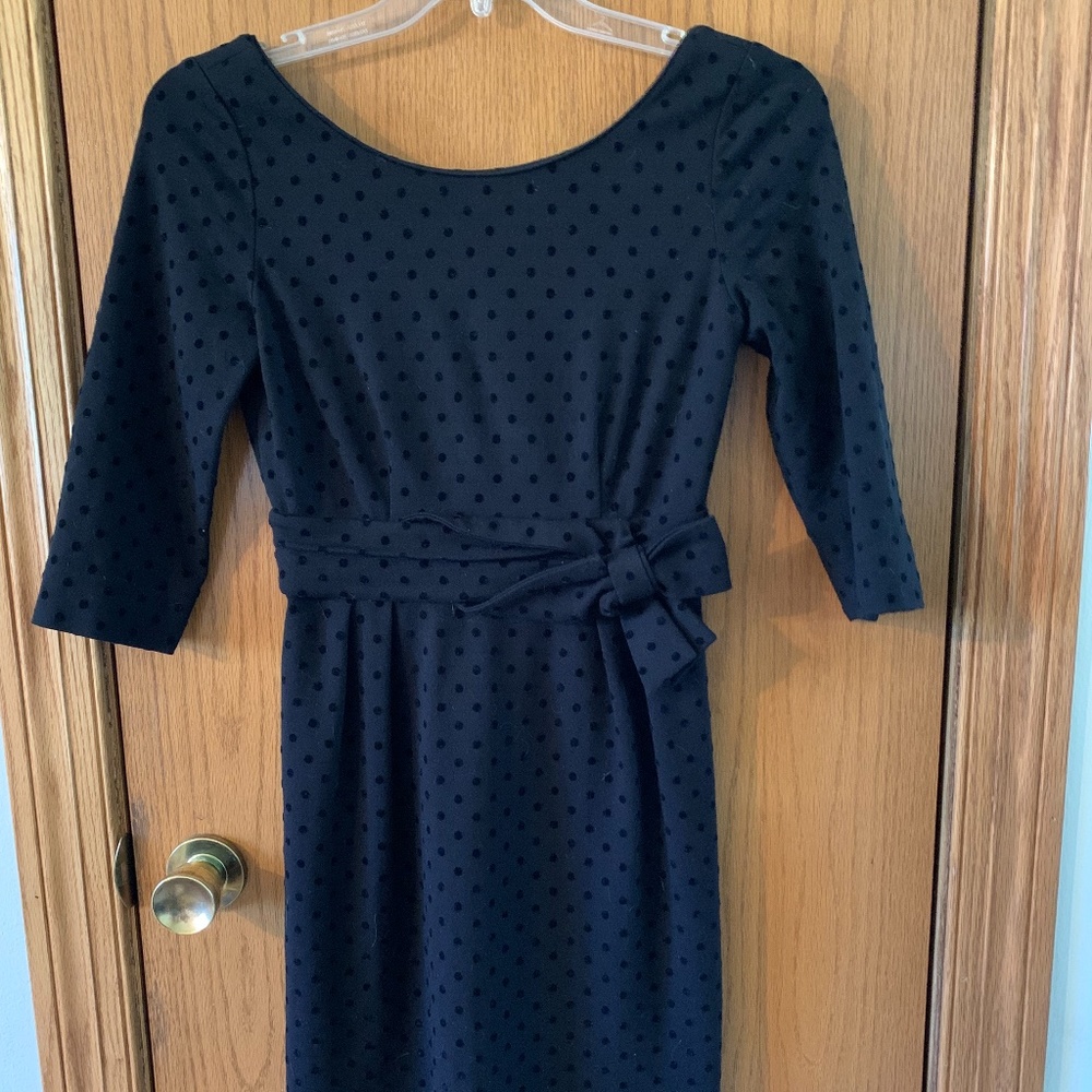 Beautiful Kate Spade Black with Black PolkaDots Dress - Size 4